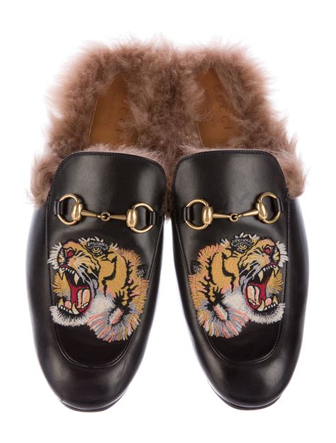 gucci tiger slipper on foot|gucci princetown slippers.